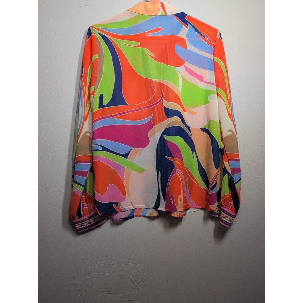 Flying Tomato Button Up Top Paisley‎ Long Sleeve Women Size S - Picture 8 of 8